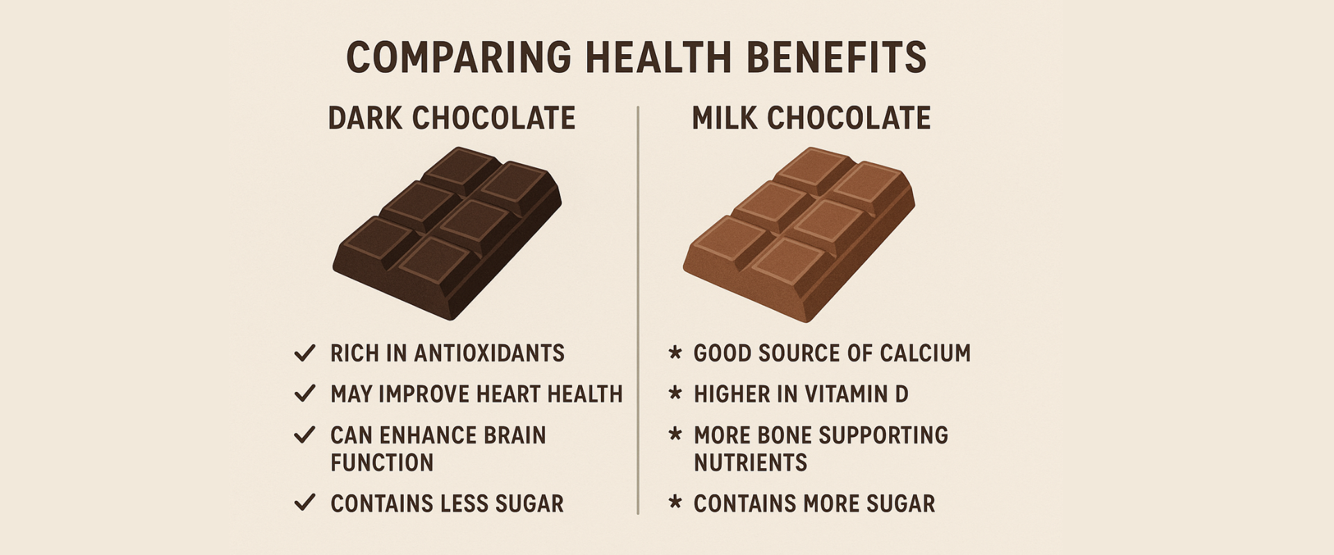 Comparing Health Benefits: Dark Chocolate vs Milk Chocolate