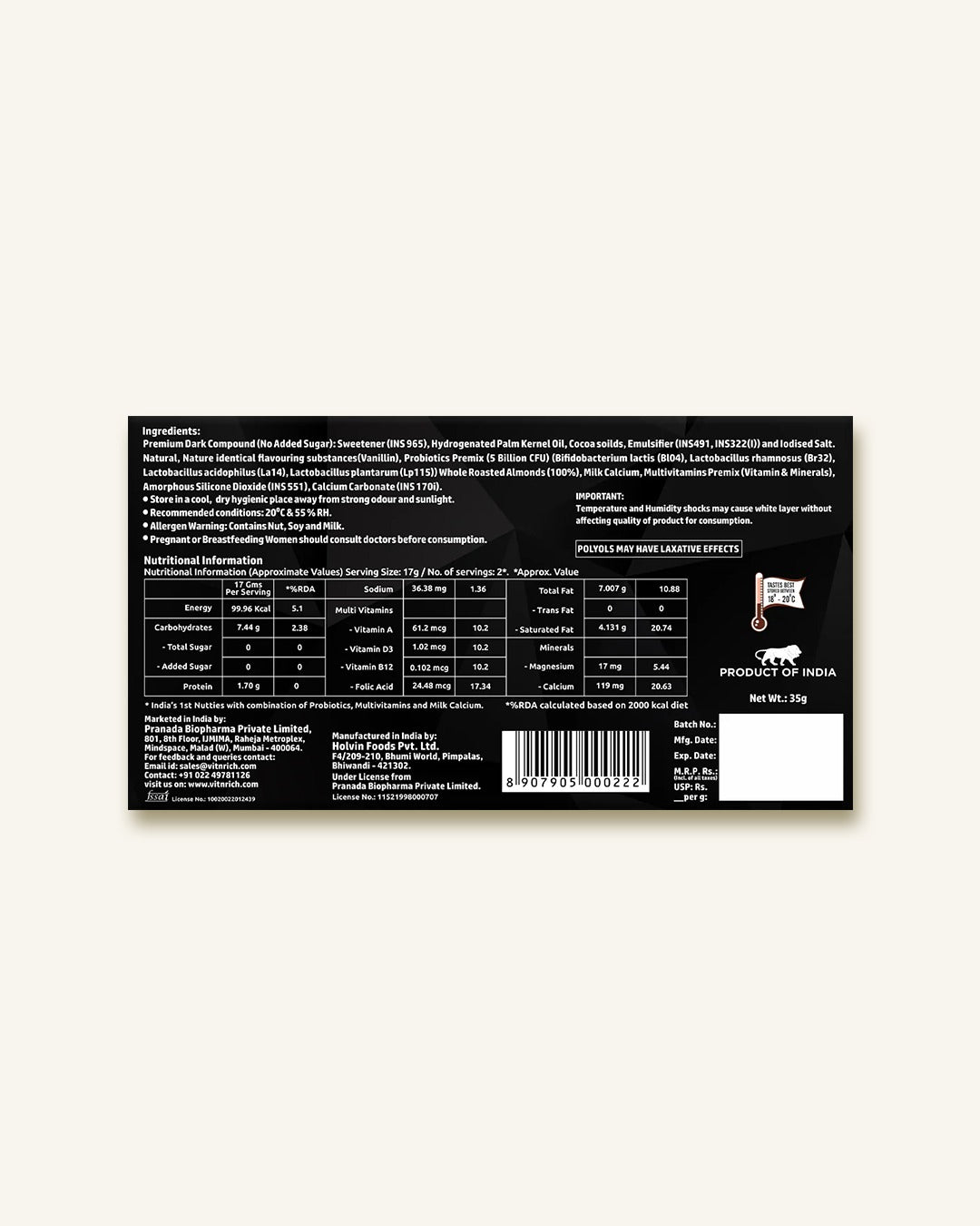 Almond Nutties 35 gms - 0% sugar - Pack Of 2
