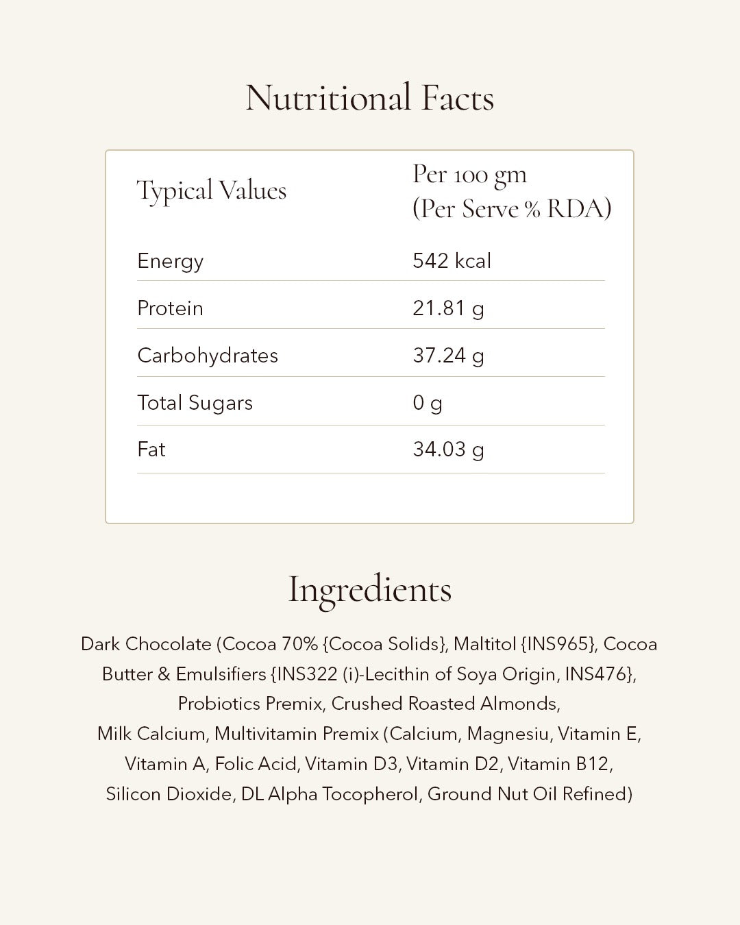 Pure 70% Dark Chocolate 100grams