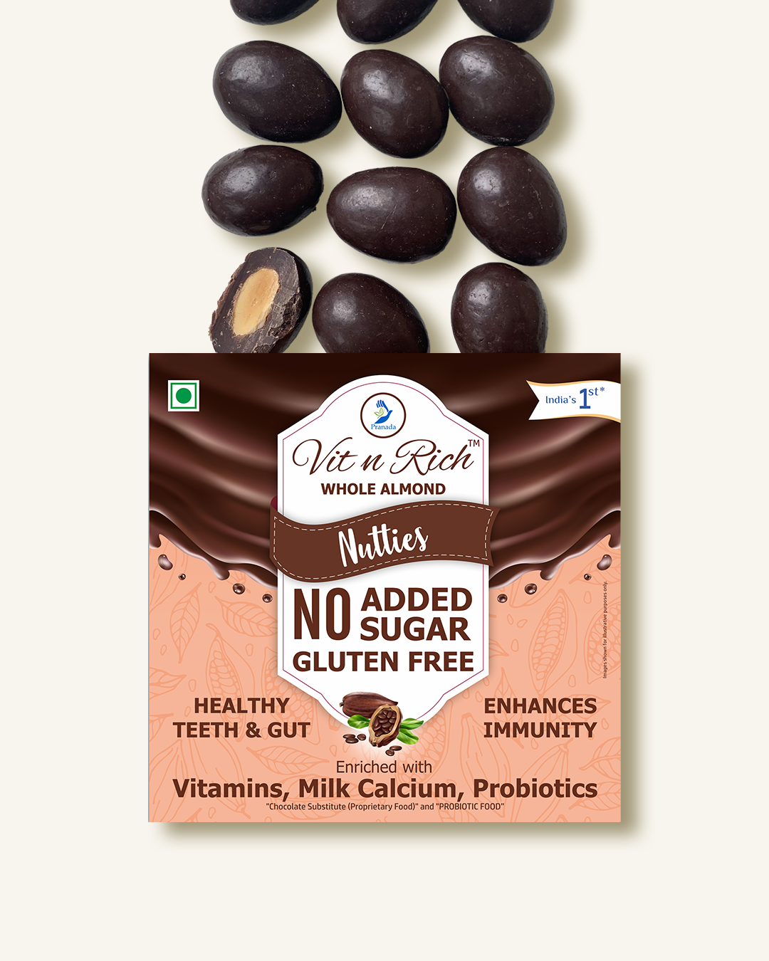 Zero Sugar Almond Nutties 50 gms - Pack Of 2