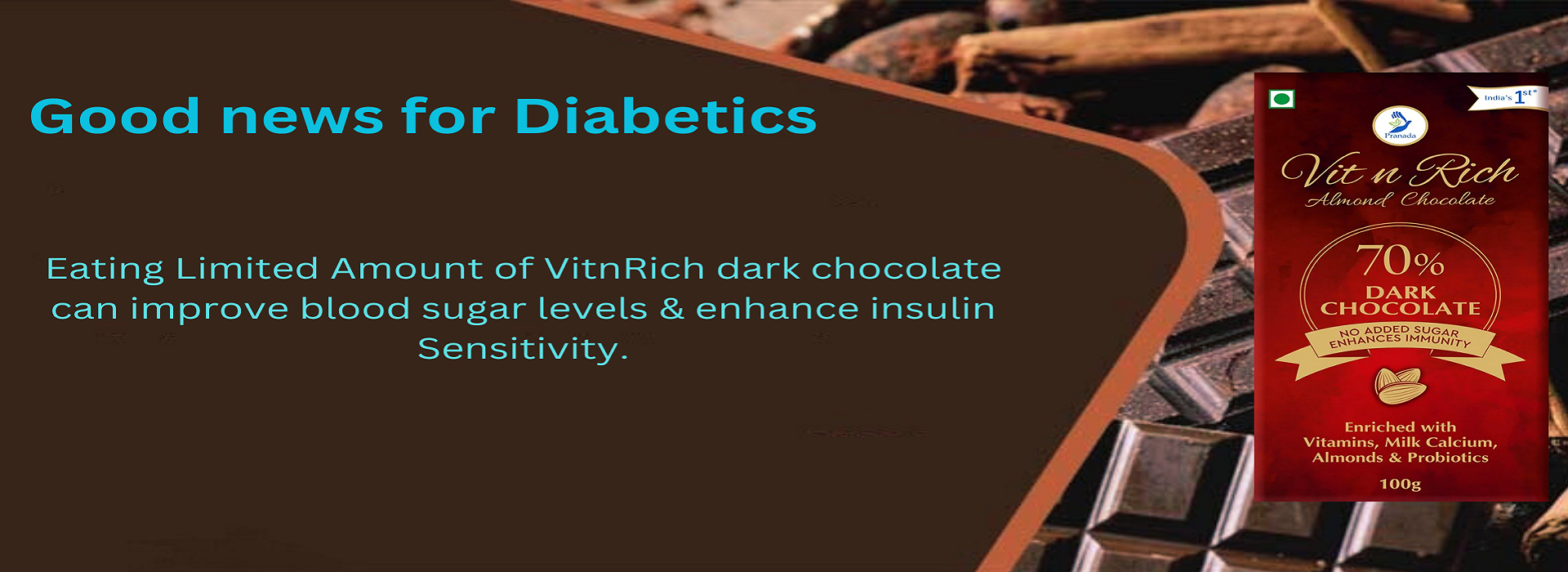 Healthy sugar free Chocolate for diabetes