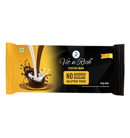Healthy Cocoa Bar with No Added Sugar - 35 gms (Pack of 4)+(One 15GMS FREE)