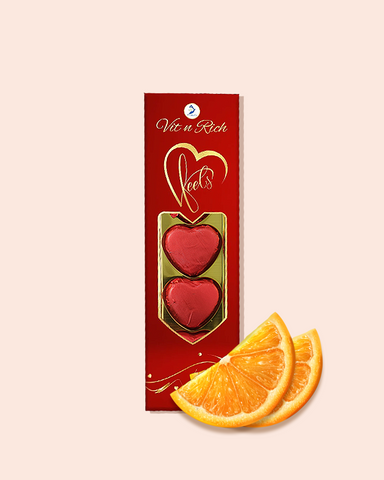 Heart-Shaped Centre-Filled Orange Choco : No Sugar