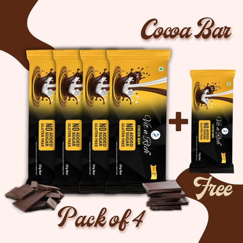 Chocolate bar with no added sugar 35 grams (Pack of 4). Also get one 15 grams free.
