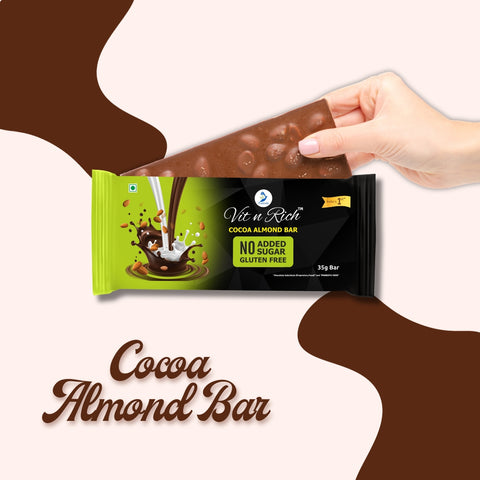 Chocolate bar with almonds and no added sugar 35 grams