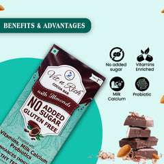 Healthy Cocoa Bar with almonds -50 grams No added Sugar