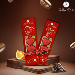 Heart-Shaped Centre-Filled Coffee Choco : No Sugar