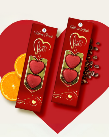 Sweetheart Duo – Coffee & Orange Heart Chocolates (Sugar-Free)