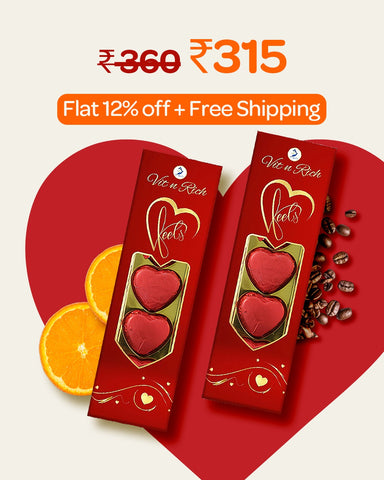Sweetheart Duo – Coffee & Orange Heart Chocolates (Sugar-Free)